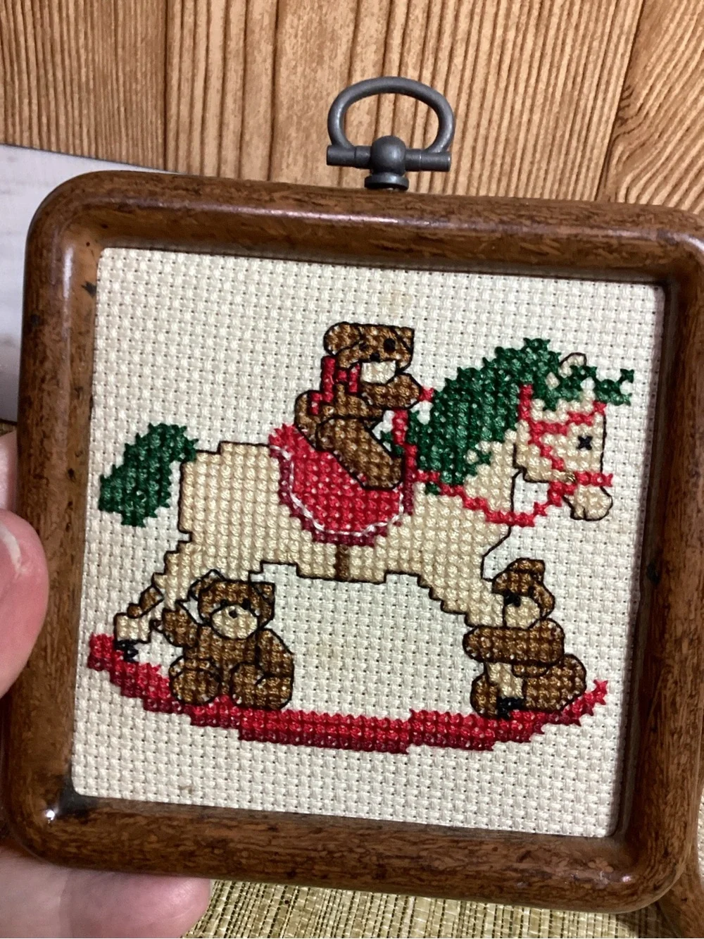 Vintage Christmas Needlepoint Ornaments set of 3